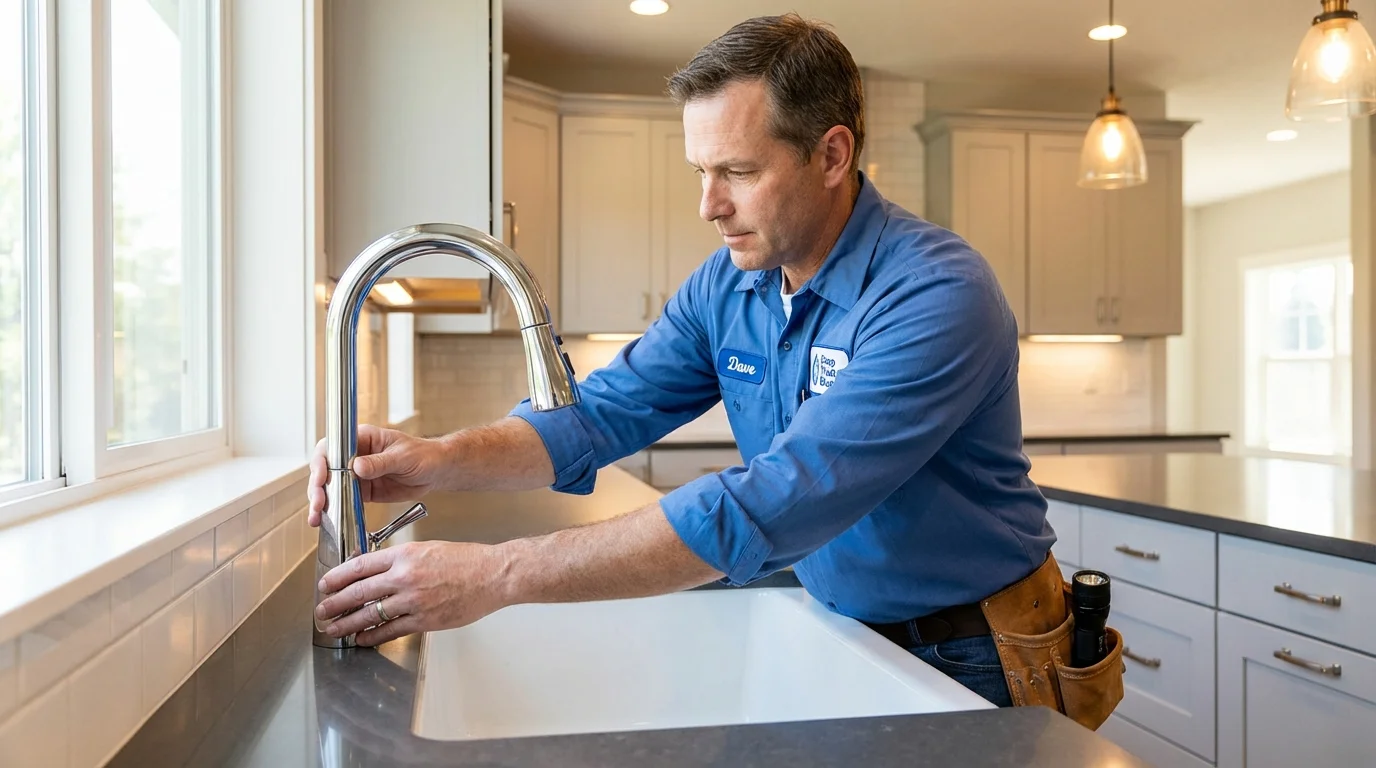 Kitchen faucet installation by Johns Plumbing LLC in Langston